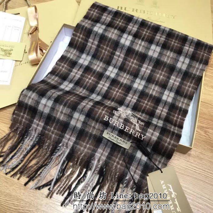 BURBERRY巴寶莉 秋冬爆款 格紋馬標刺繡羊毛圍巾 LLWJ6255